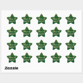 Groene en Gold Star Afstuderen Sticker Sjabloon (Vel)