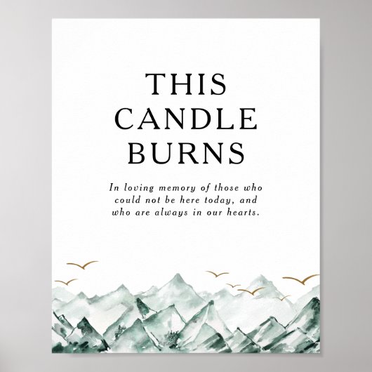 Groene en goudberg Deze kaars brandt rond Poster (Voorkant)