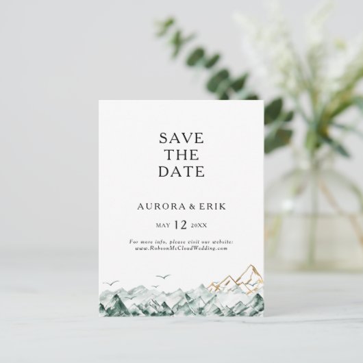 Groene en goudberg sparen het Briefkaart van de Da (Staand voorkant)