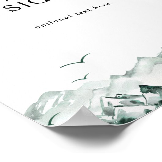 Groene en goudbergen Kaarten en cadeautjes op maat Poster (Hoek)