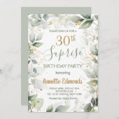 Groene en goudbladeren 30e verjaardag van de geboo kaart (Voorkant / Achterkant)