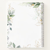 Groene en goudbladeren, confetti Wedding Notitieboek (Achterkant)
