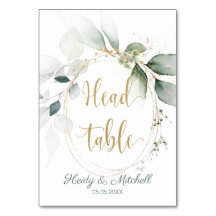 Groene en goudbladeren, hoofdtafel,