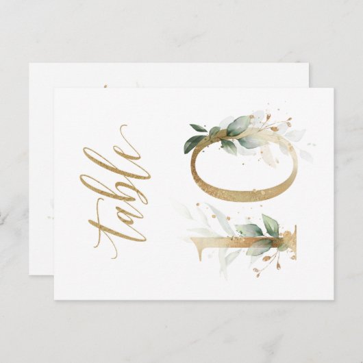 Groene en goudbladeren, tabel 10, tabelnummer briefkaart (Voorkant / Achterkant)