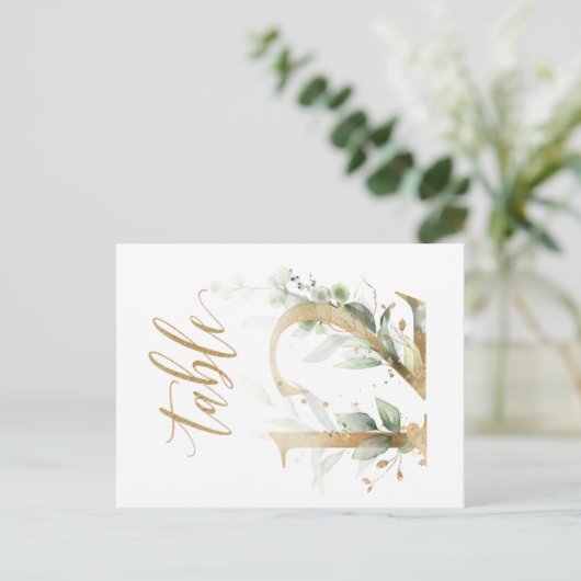 Groene en goudbladeren, tabel 12, tabelnummer briefkaart (Staand voorkant)