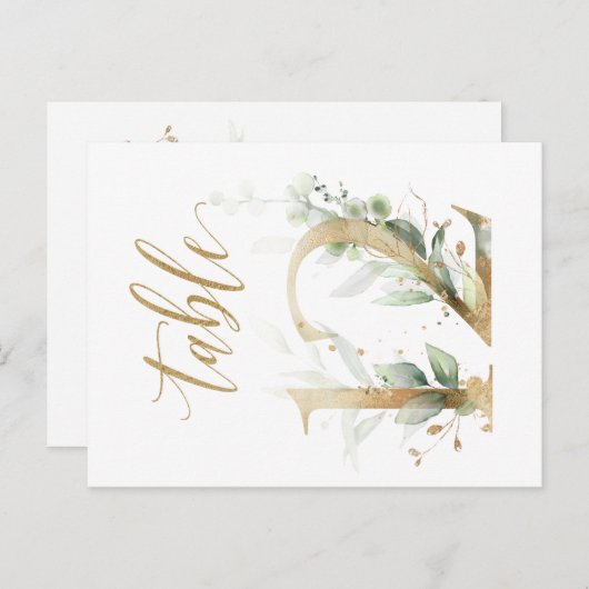 Groene en goudbladeren, tabel 12, tabelnummer briefkaart (Voorkant / Achterkant)