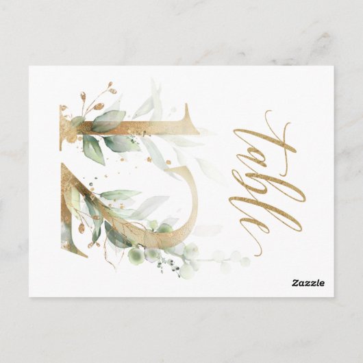 Groene en goudbladeren, tabel 12, tabelnummer briefkaart (Achterkant)