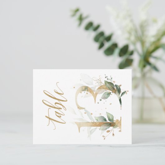 Groene en goudbladeren, tabel 13, tabelnummer briefkaart (Staand voorkant)