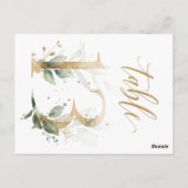 Groene en goudbladeren, tabel 13, tabelnummer briefkaart (Achterkant)