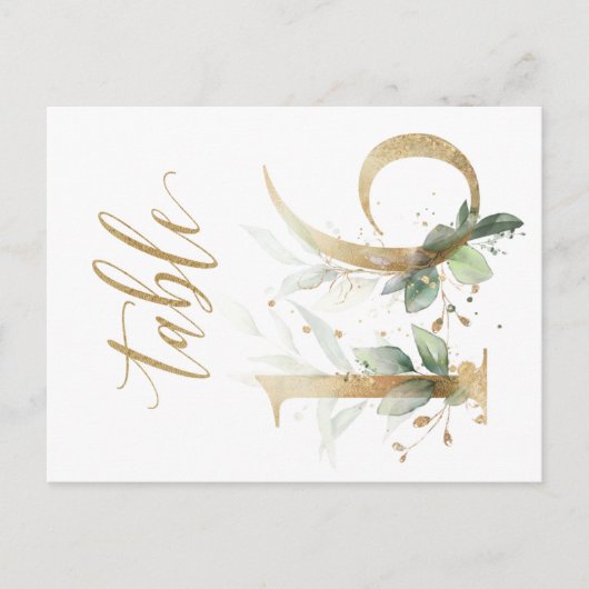 Groene en goudbladeren, tabel 16, tabelnummer briefkaart (Voorkant)