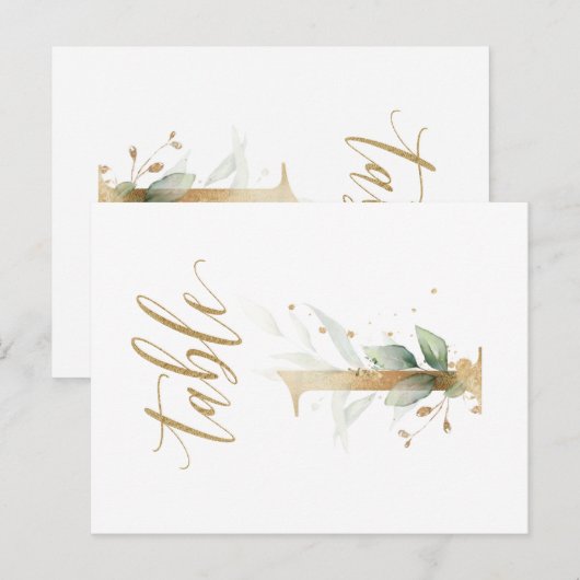 Groene en goudbladeren, tabel 1, tabelnummer briefkaart (Voorkant / Achterkant)