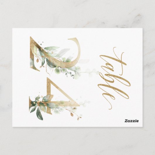 Groene en goudbladeren, tabel 24, tabelnummer briefkaart (Achterkant)