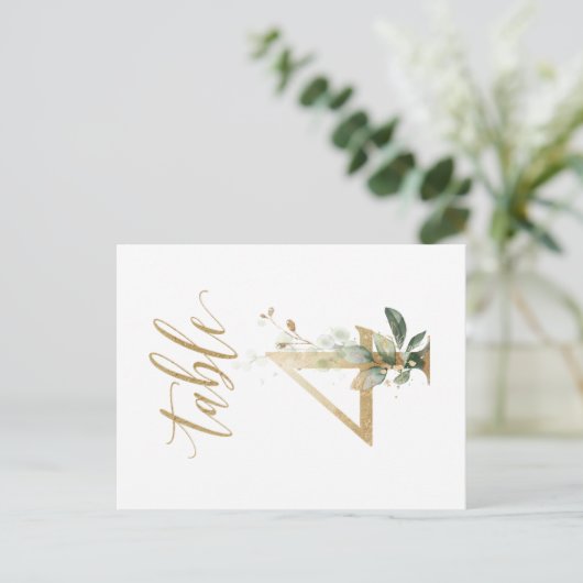 Groene en goudbladeren, tabel 4, tabelnummer briefkaart (Staand voorkant)