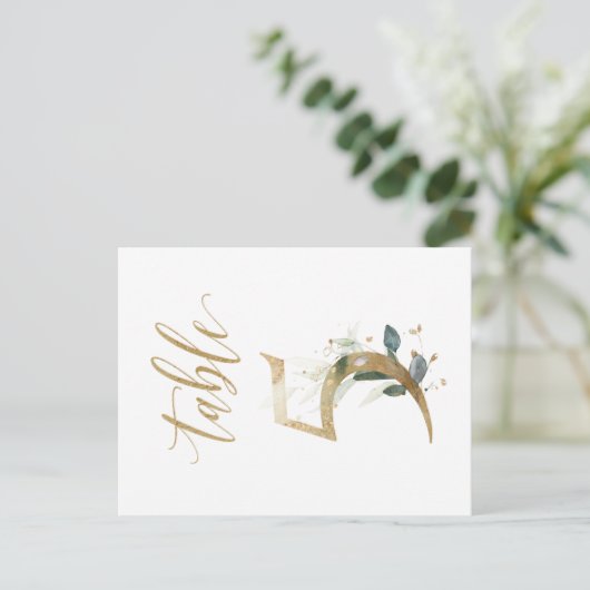 Groene en goudbladeren, tabel 5, tabelnummer briefkaart (Staand voorkant)