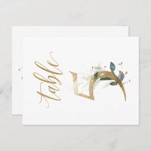 Groene en goudbladeren, tabel 5, tabelnummer briefkaart (Voorkant / Achterkant)