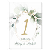 Groene en goudbladerij, bruiloft kaart (Voorkant)