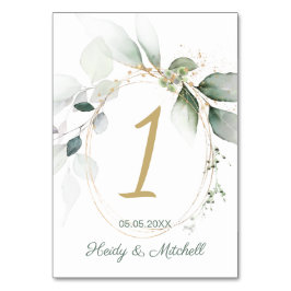 Groene en goudbladerij, bruiloft kaart