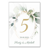 Groene en goudbladerij, bruiloft kaart (Voorkant)