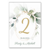 Groene en goudbladerij, bruiloft kaart (Voorkant)