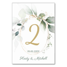 Groene en goudbladerij, bruiloft kaart