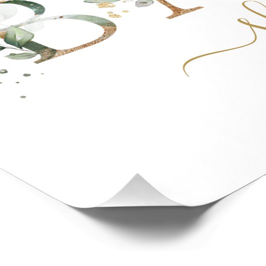 Groene en goudbladervis WelkomstBaby shower Foto Afdruk (Hoek)