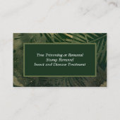 Groene en goudboomversiering visitekaartje (Achterkant)