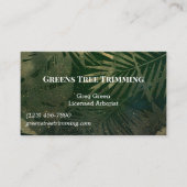 Groene en goudboomversiering visitekaartje (Voorkant)