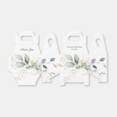 Groene en goudbotanische bruiloft bedankdoosjes (Uitgevouwen)