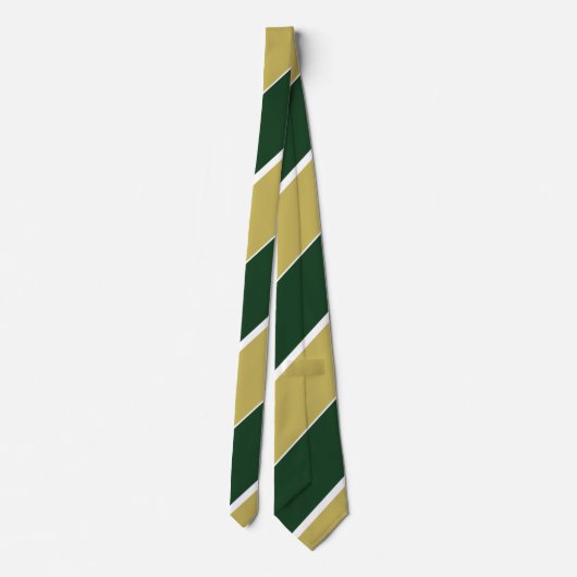 Groene en goudbrede Regimental Stripe Stropdas (Achterkant)