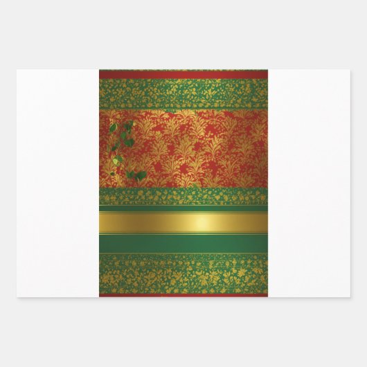 Groene en gouden achtergrond. inpakpapier vel (Voorkant 2)