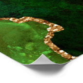 Groene en Gouden Agaat Bruiloft Welkom Poster (Hoek)