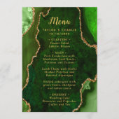 Groene en Gouden Agaat Huwelijksmenu Menu (Voorkant)
