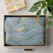 Groene en gouden agaat/marmer 2 tissuepapier (Geschenk)