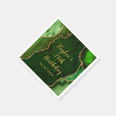 Groene en Gouden Agaat Marmer Verjaardag Servet (Hoek)