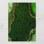 Groene en Gouden Agaat Marmeren Bruiloft Menu (Achterkant)