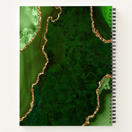 Groene en gouden Agaat Sweet Sixteen Gastenboek Notitieboek (Achterkant)