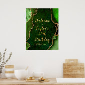 Groene en Gouden Agaat Verjaardag Welkom Poster (Keuken)