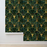 Groene en gouden Art Deco geometrie Behang<br><div class="desc">U kunt dit ontwerp aanpassen door de optie Ontwerp bewerken te kiezen. Je kunt ook overstappen op andere objecten. Neem contact met mij op via colorflowcreations@gmail.com of gebruik de chatoptie bovenaan de pagina als u dit ontwerp op een ander product wilt hebben of hulp nodig hebt bij dit ontwerp. Ik...</div>