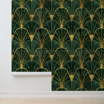 Groene en gouden Art Deco geometrie Behang<br><div class="desc">U kunt dit ontwerp aanpassen door de optie Ontwerp bewerken te kiezen. Je kunt ook overstappen op andere objecten. Neem contact met mij op via colorflowcreations@gmail.com of gebruik de chatoptie bovenaan de pagina als u dit ontwerp op een ander product wilt hebben of hulp nodig hebt bij dit ontwerp. Ik...</div>