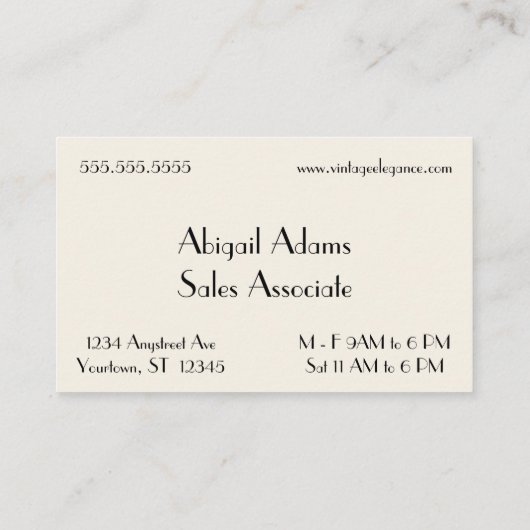 Groene en gouden Art Deco linten en bladeren Visitekaartje (Achterkant)