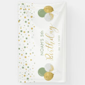 Groene en gouden ballon - 5-jarige kinderen - Bann Spandoek (Verticaal)