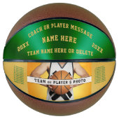 Groene en gouden Basketball Ball voor coach Senior Basketbal (Voorkant)