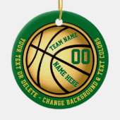 Groene en gouden Basketball Ornament (Voorkant)