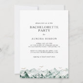 Groene en Gouden Berg Bachelorette Party Invitat Kaart (Voorkant)