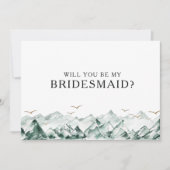 Groene en gouden berg bruidsmeisje voorstel Kaart (Voorkant)