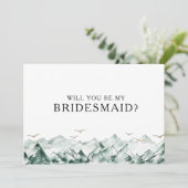 Groene en gouden berg bruidsmeisje voorstel Kaart (Staand voorkant)