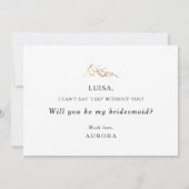 Groene en gouden berg bruidsmeisje voorstel Kaart (Achterkant)