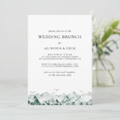 Groene en Gouden Berg Bruiloft Brunch Uitnodiging (Staand voorkant)