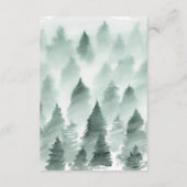 Groene en Gouden Berg Bruiloft Receptie Kaart (Achterkant)