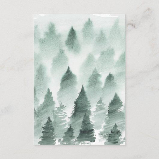 Groene en Gouden Berg Bruiloft Receptie Kaart (Achterkant)